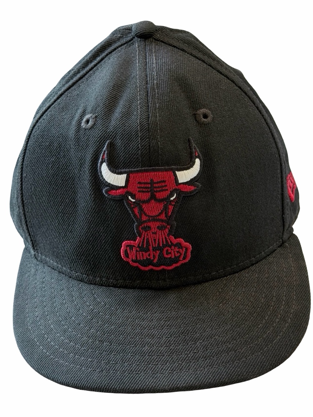 3/$15 VGUC New Era 59FIFTY Chicago Bulls Windy City Black Snapback Hat 7 3/8